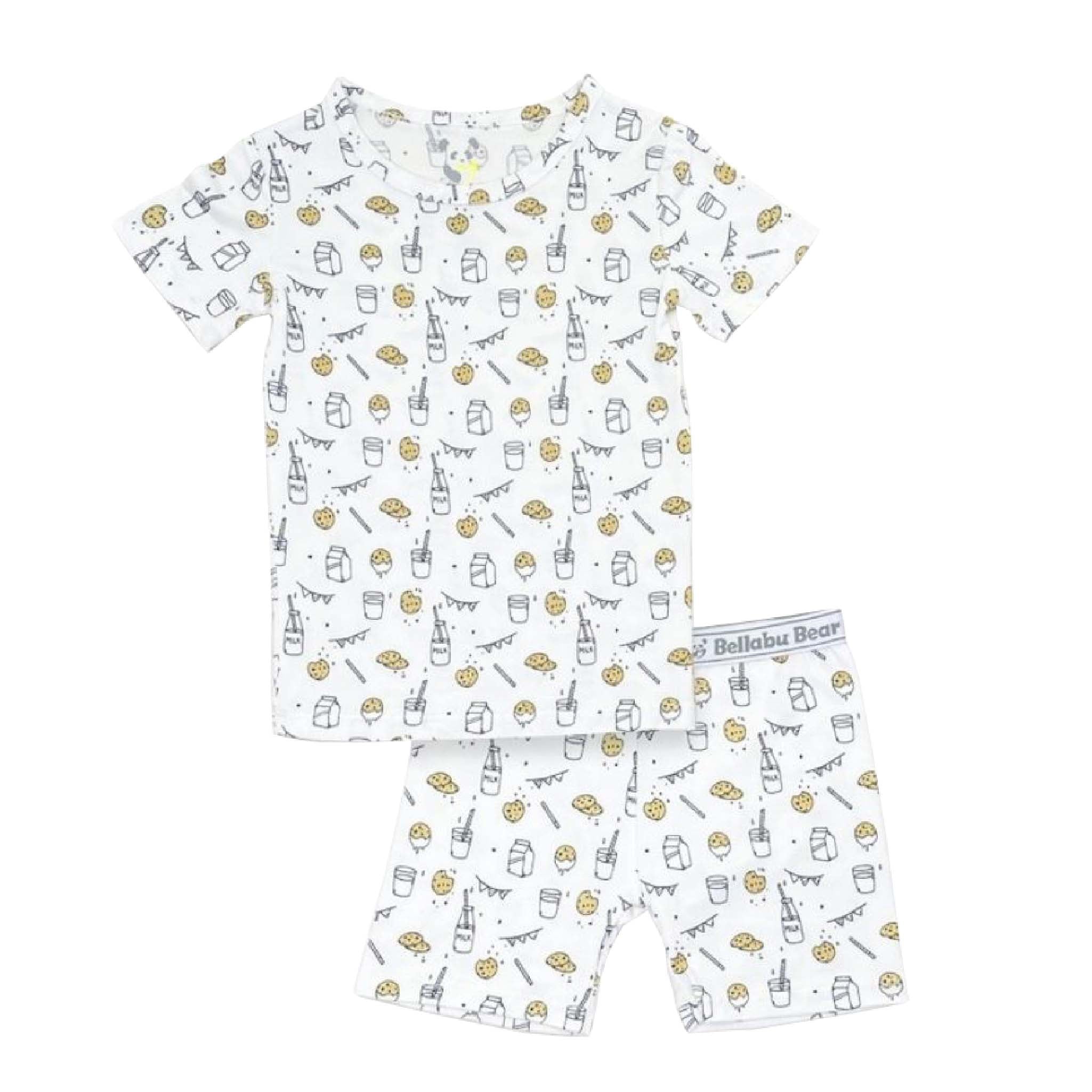 Kids Organic Bamboo Pyjamas Short Set – Milk & Cookies