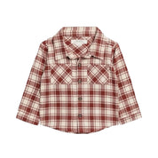 Kids Organic Garnet Plaid Flannel Long Sleeve Shirt