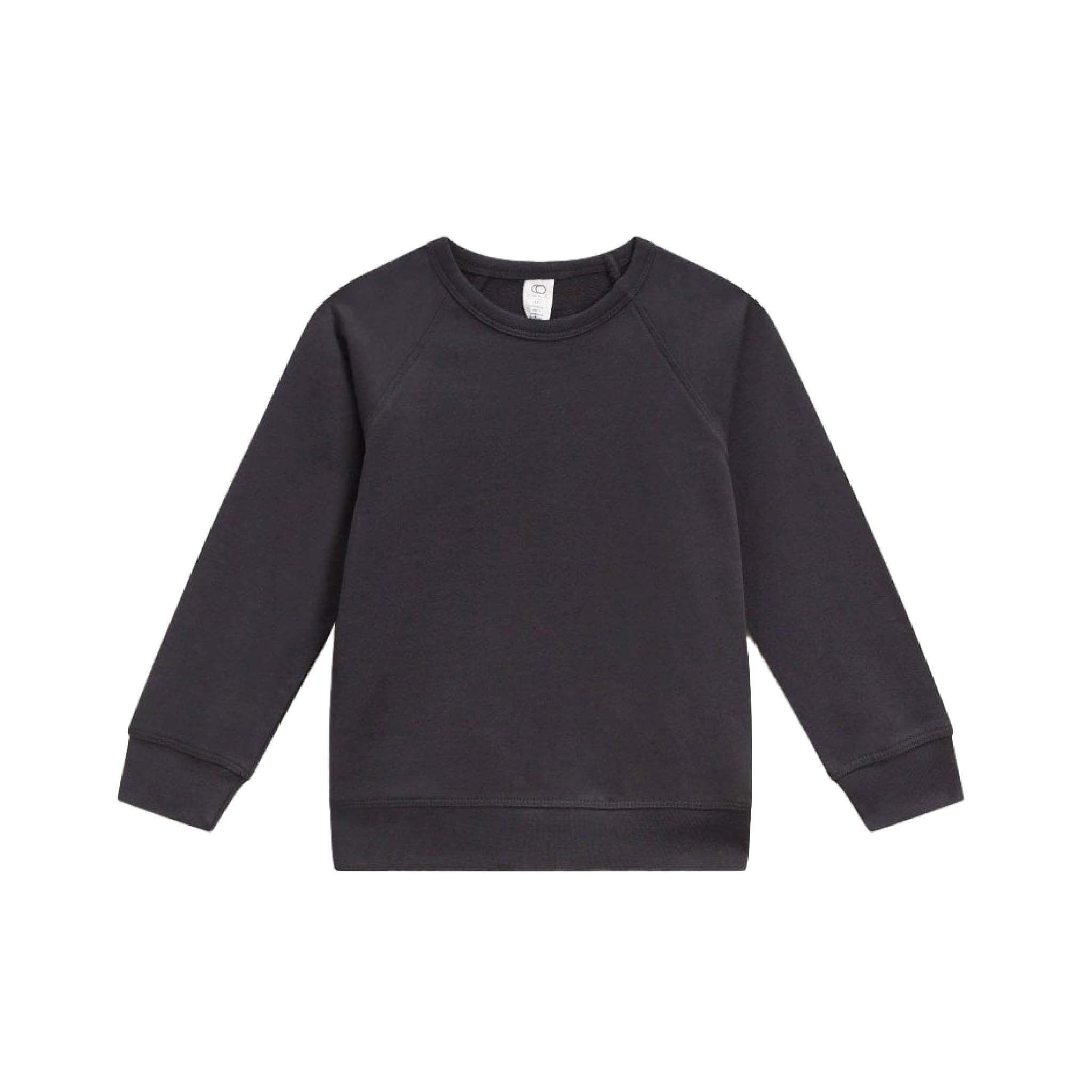 Kids Organic Cotton French Terry Pullover in Black