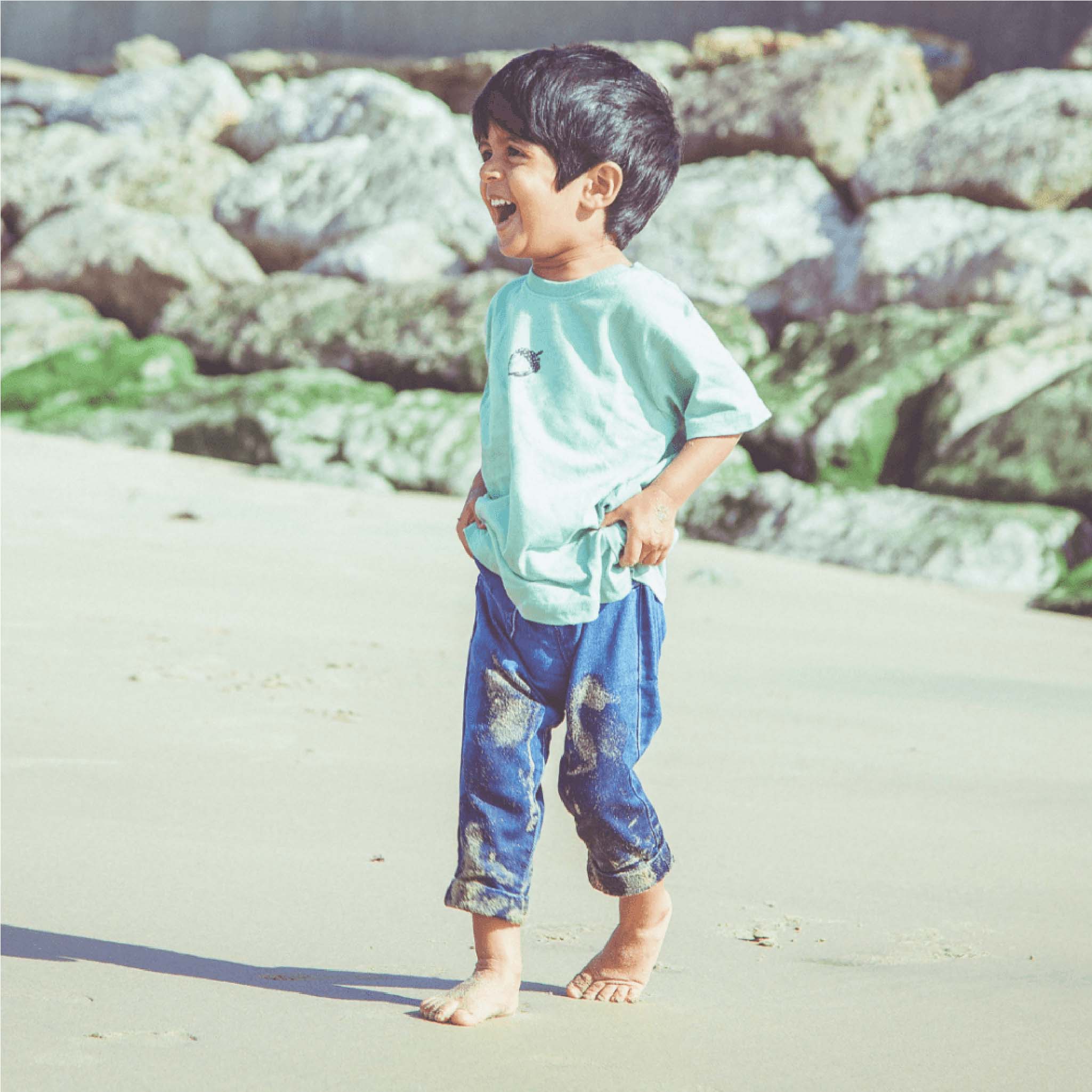 Kids Acorn T-Shirt Soft Cotton, Eco-Conscious in Pear Green