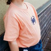 Kids Crab T-Shirt – 100% Combed Cotton, Eco-Friendly in Sunset Orange