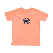 Kids Crab T-Shirt – 100% Combed Cotton, Eco-Friendly in Sunset Orange