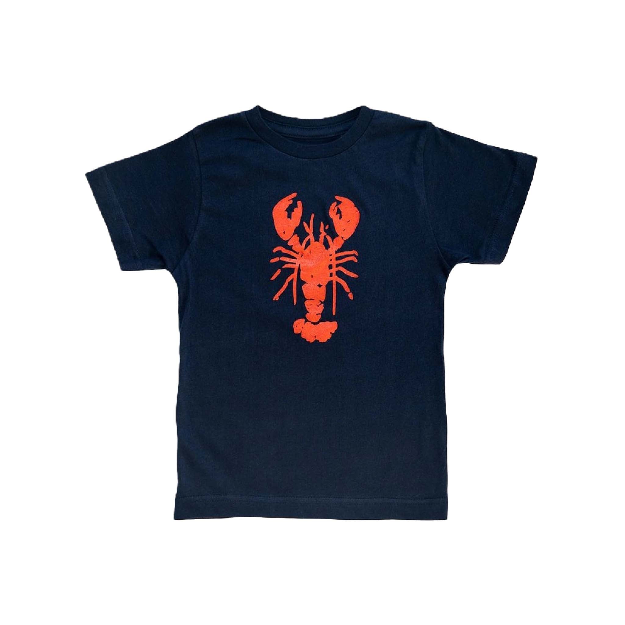 Kids Lobster T-Shirt – 100% Ringspun Cotton, Eco-Friendly in Navy Blue