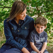 Kids Great White Shark T-Shirt – Soft Cotton, Eco-Friendly in Iron Grey