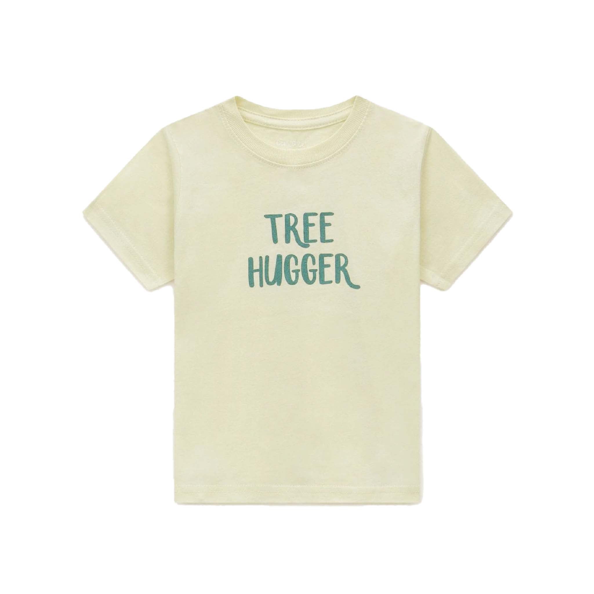 Kids Tree Hugger T-Shirt Cotton, Eco-Friendly in Cream