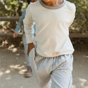 Kids Organic Vintage T-Shirt in Natural with Eucalyptus Trim