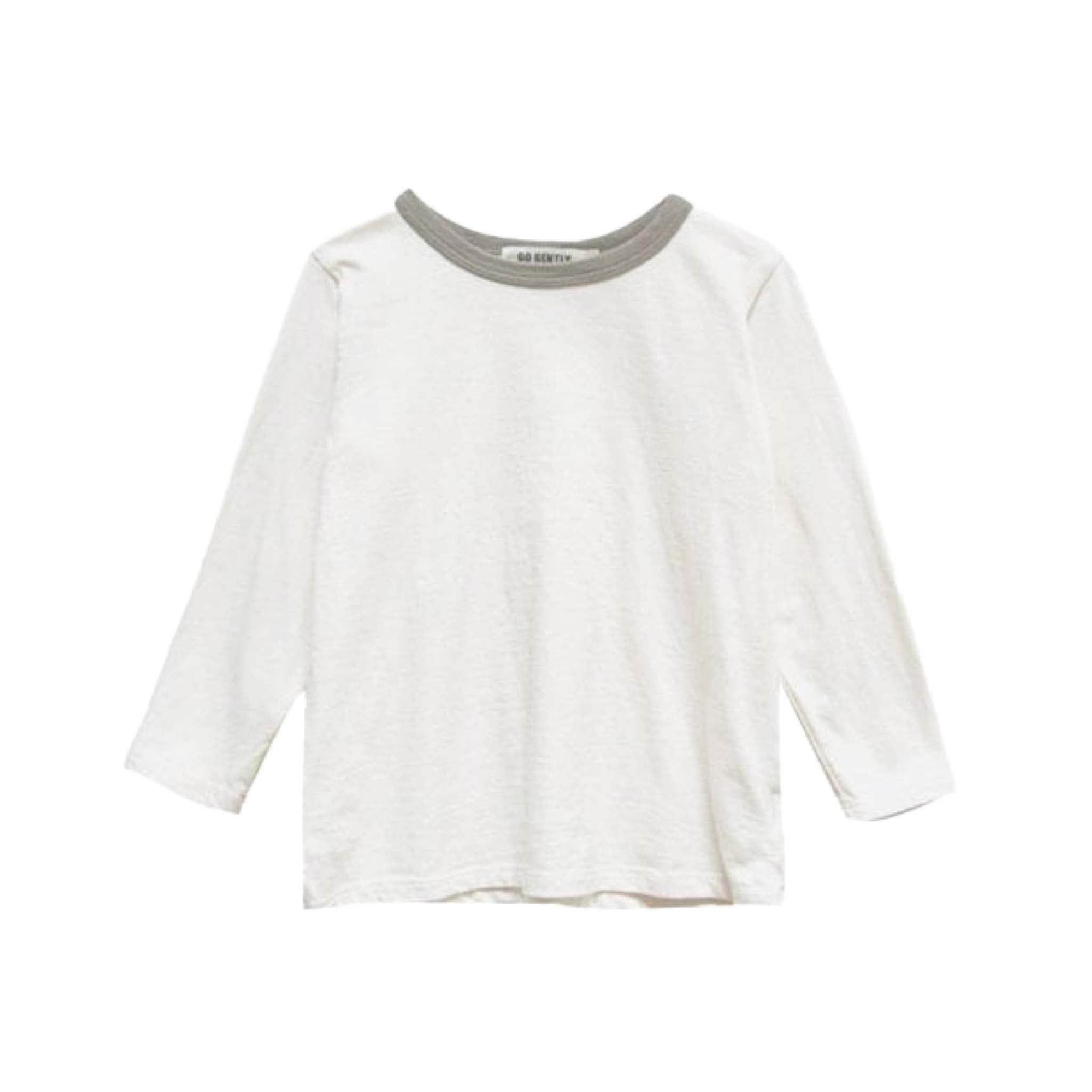 Kids Organic Vintage T-Shirt in Natural with Eucalyptus Trim