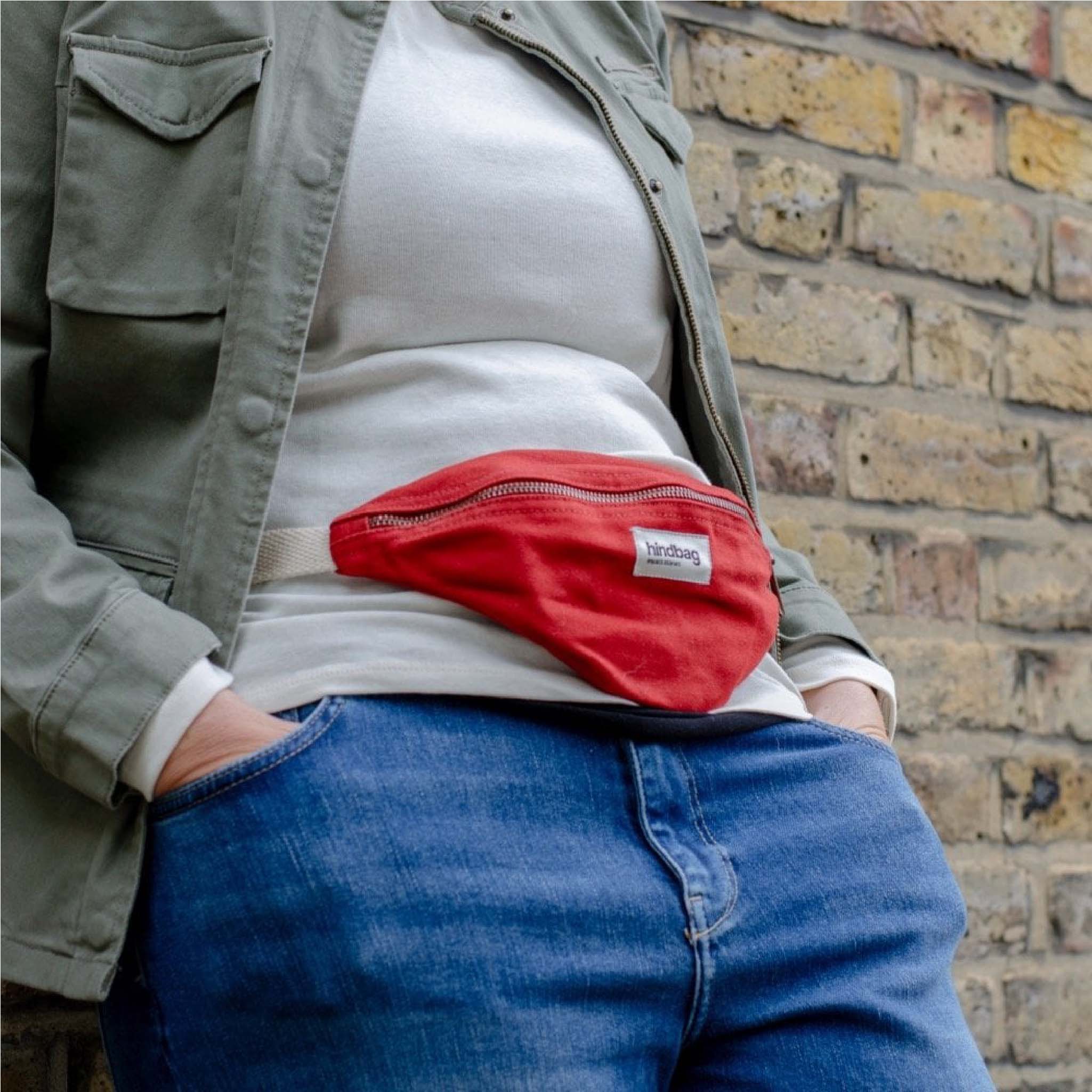Augustin Mini Bum Bag - Organic Cotton Canvas in Terracotta Red