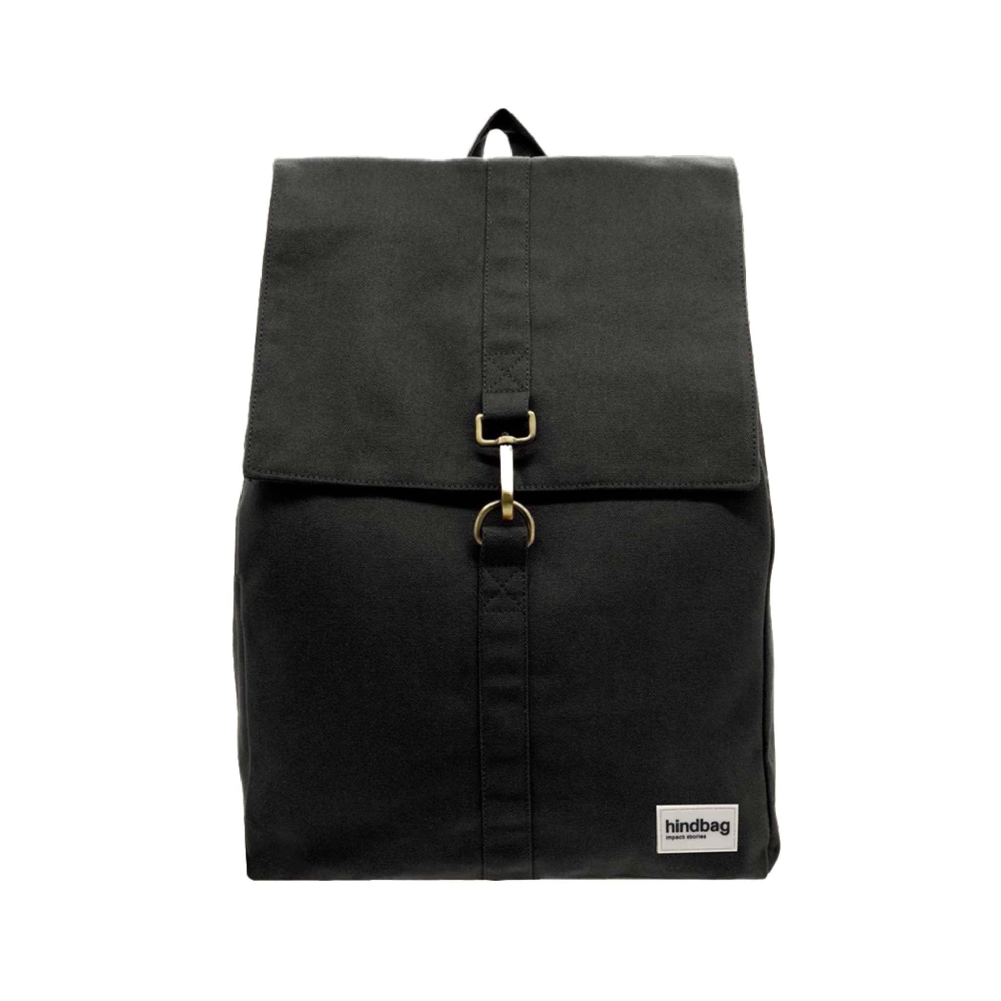 Guillaume Organic Cotton Canvas Backpack in Black
