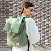 Guillaume Organic Cotton Canvas Backpack in Olive Green