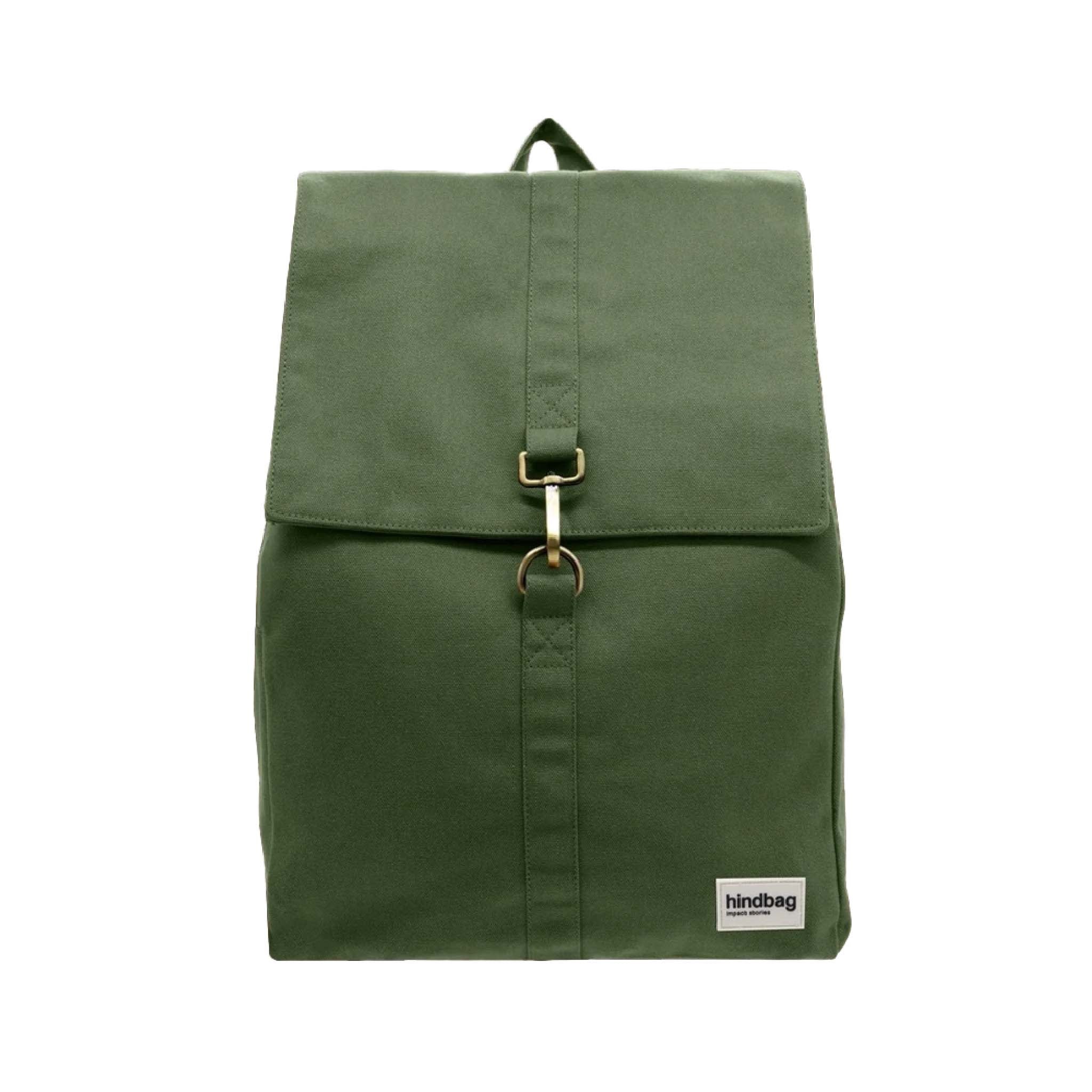 Guillaume Organic Cotton Canvas Backpack in Olive Green
