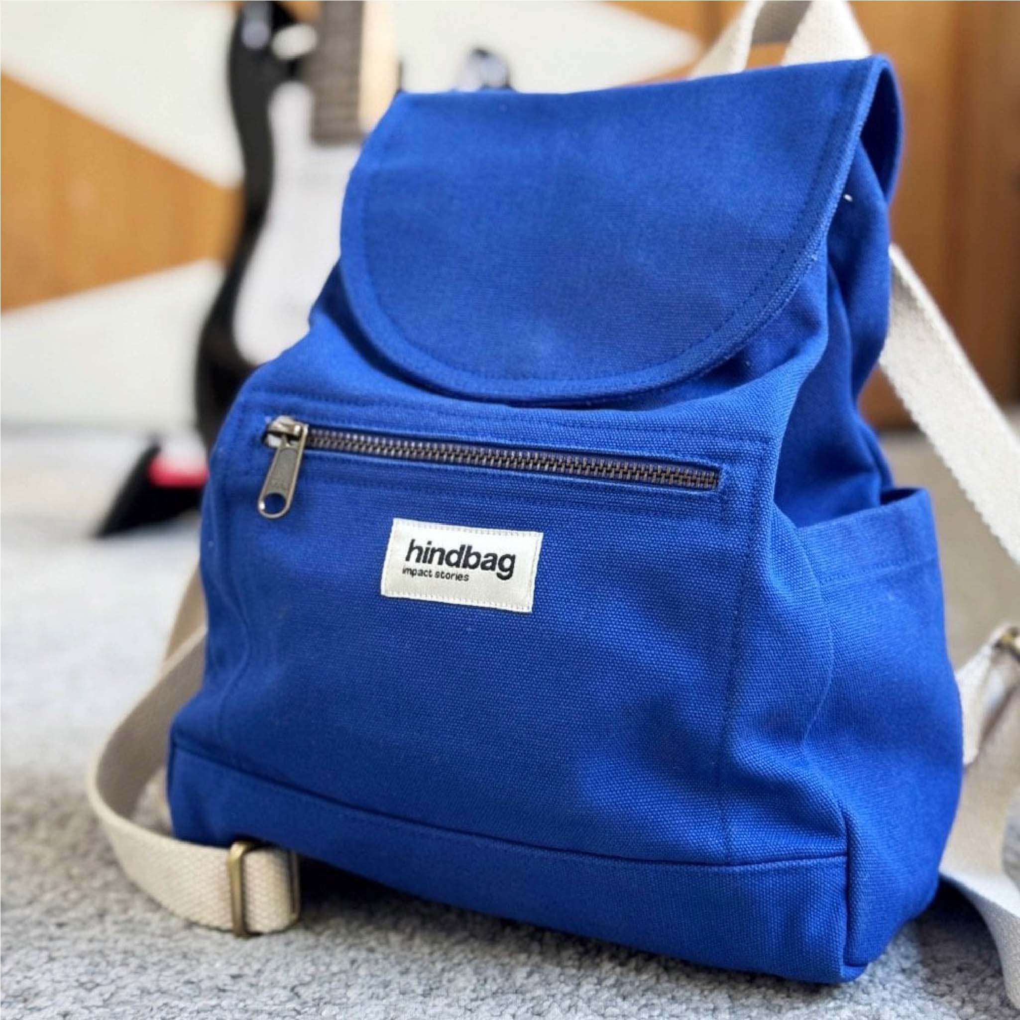 Mini Eliot Backpack - Organic Cotton Canvas in Electric Blue