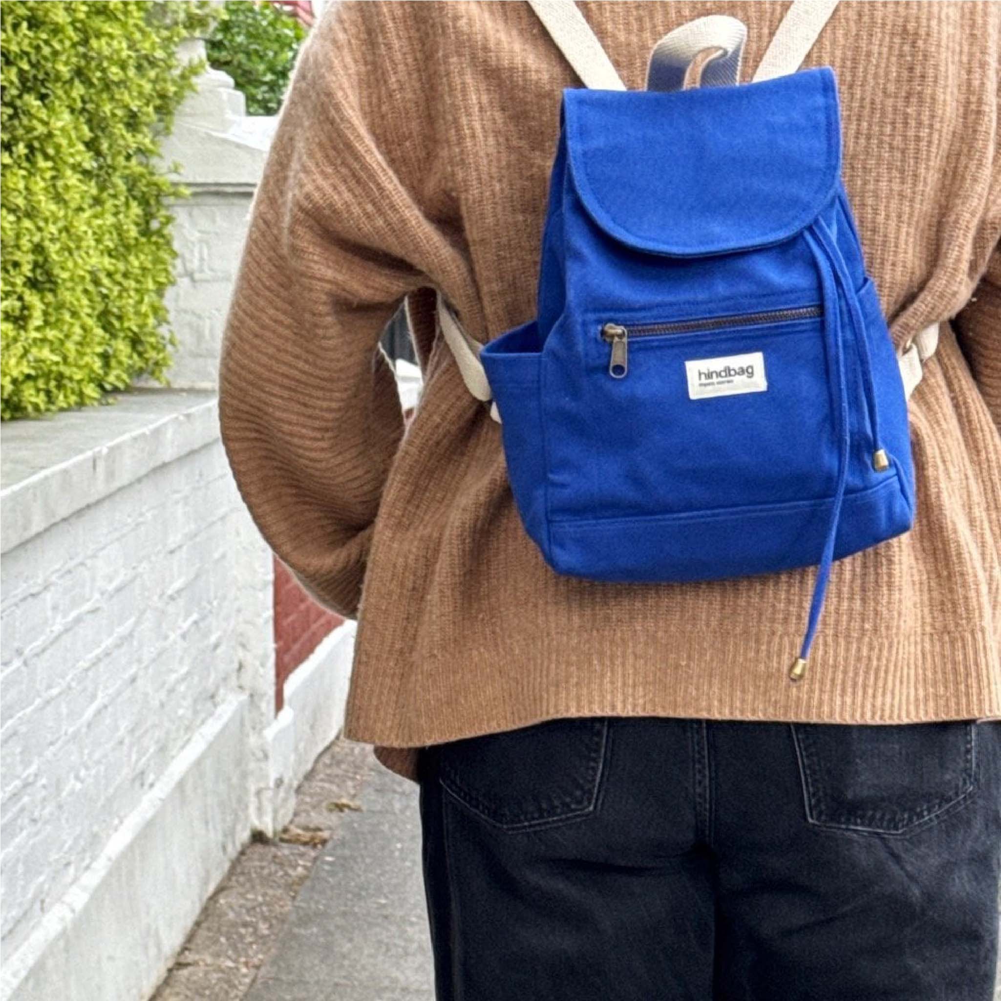 Mini Eliot Backpack - Organic Cotton Canvas in Electric Blue