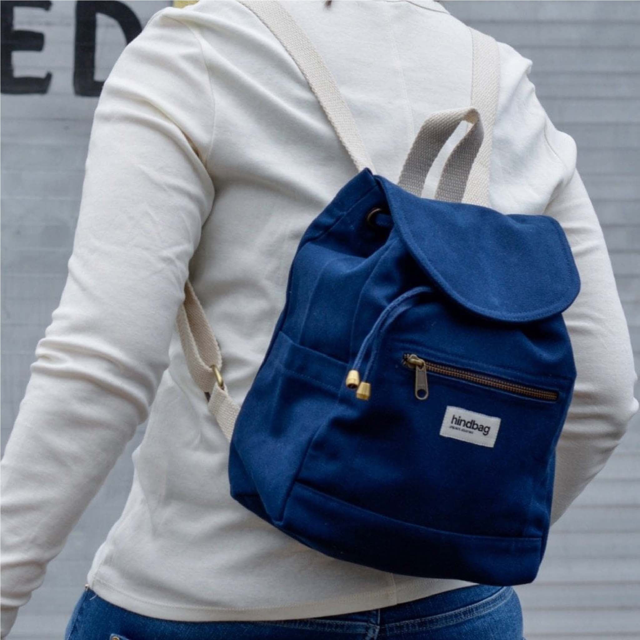 Mini Eliot Backpack - Organic Cotton Canvas in Navy Blue