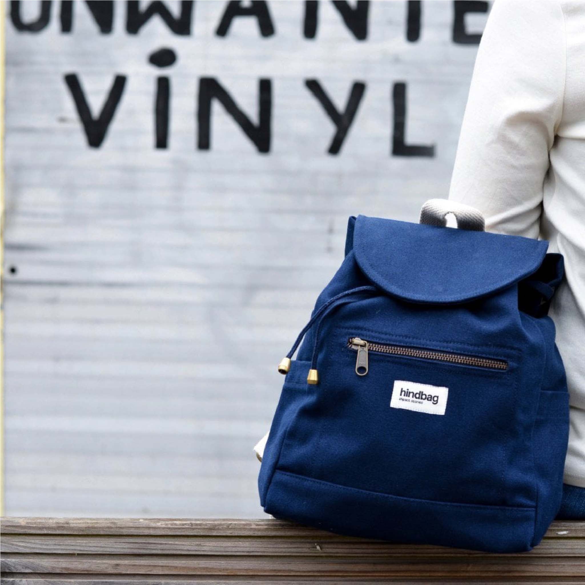 Mini Eliot Backpack - Organic Cotton Canvas in Navy Blue