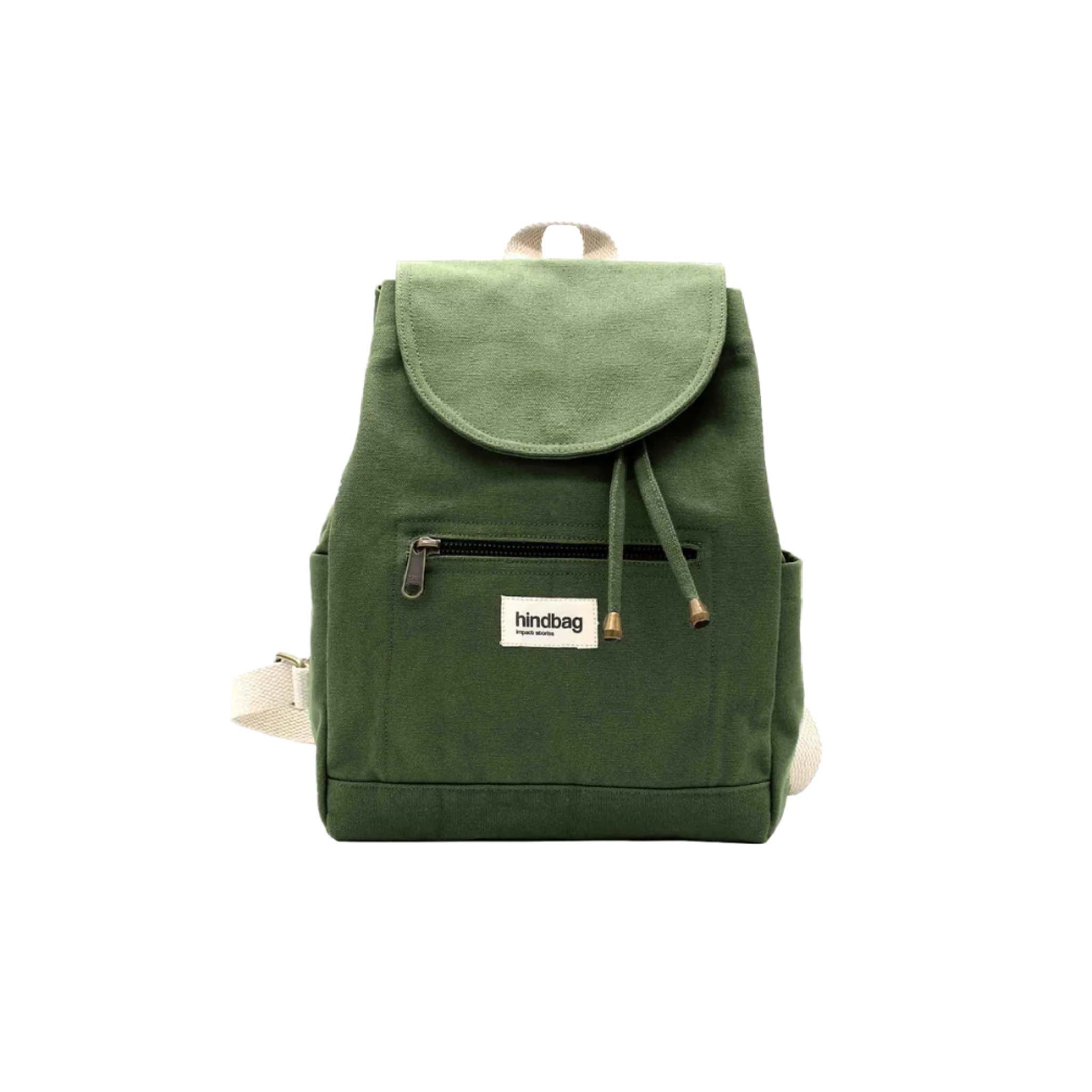 Mini Eliot Backpack - Organic Cotton Canvas in Olive Green