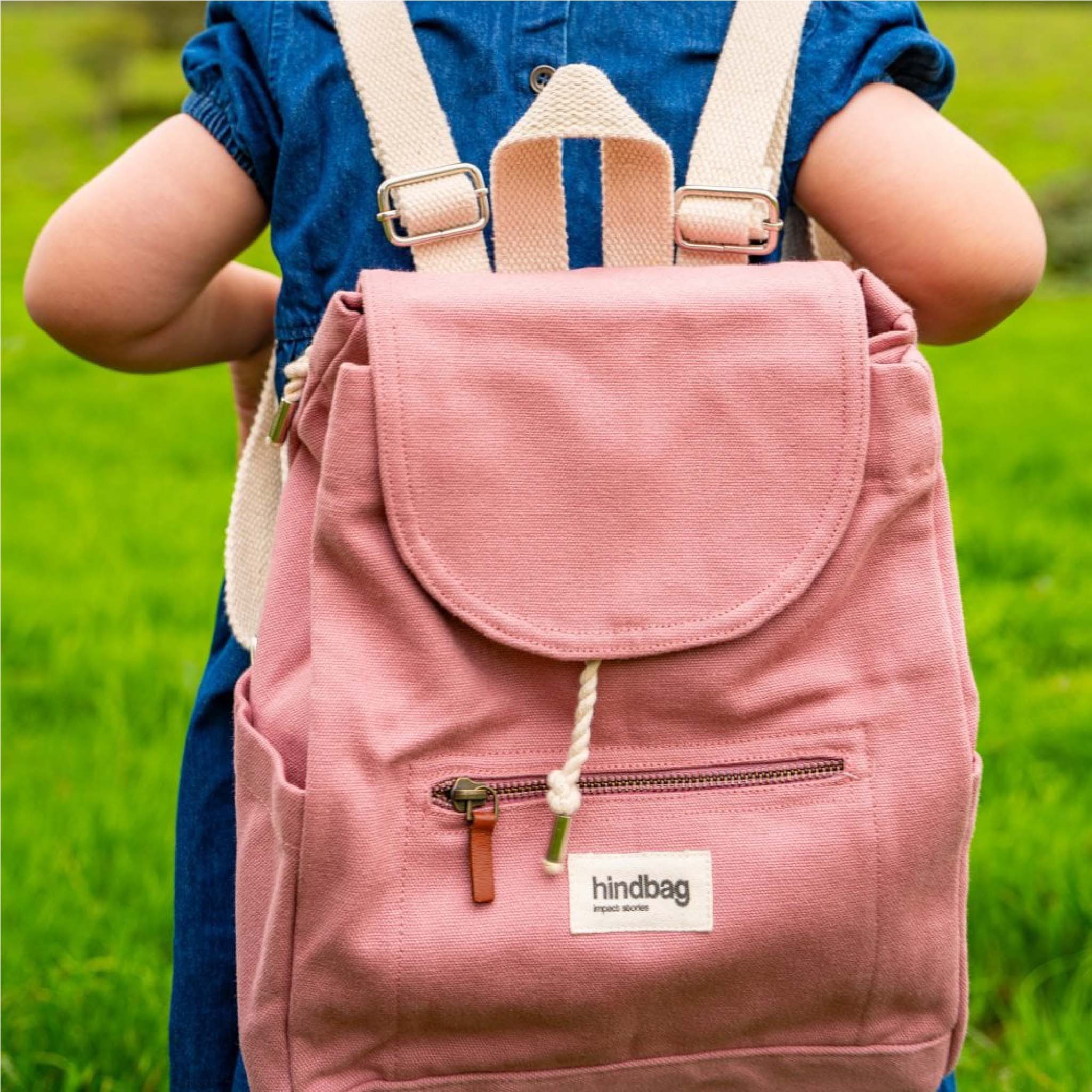 Mini Eliot Backpack - Organic Cotton Canvas in Blush Pink