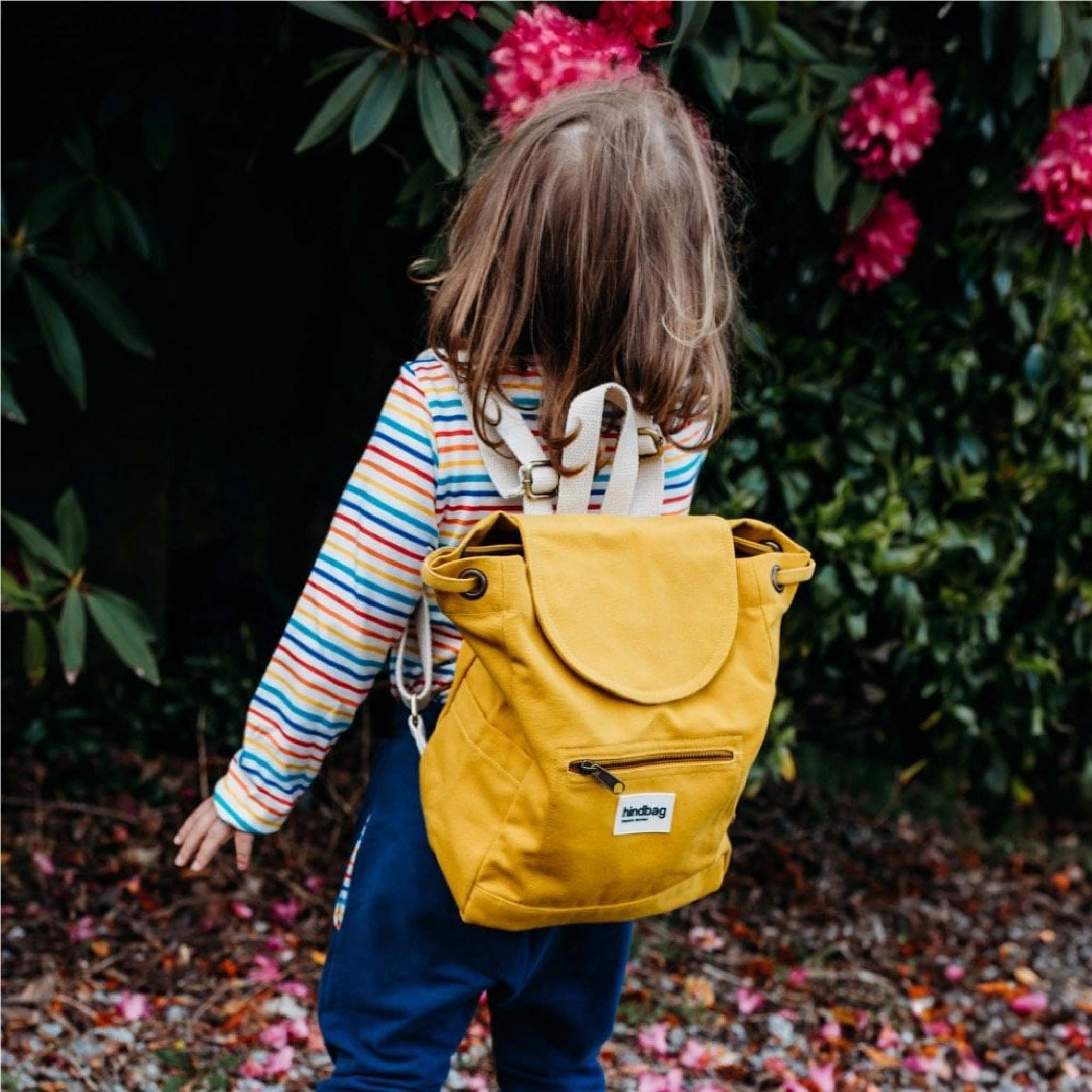Mini Eliot Backpack - Organic Cotton Canvas in Saffron Yellow