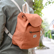 Mini Eliot Backpack - Organic Cotton Canvas in Sienna Orange