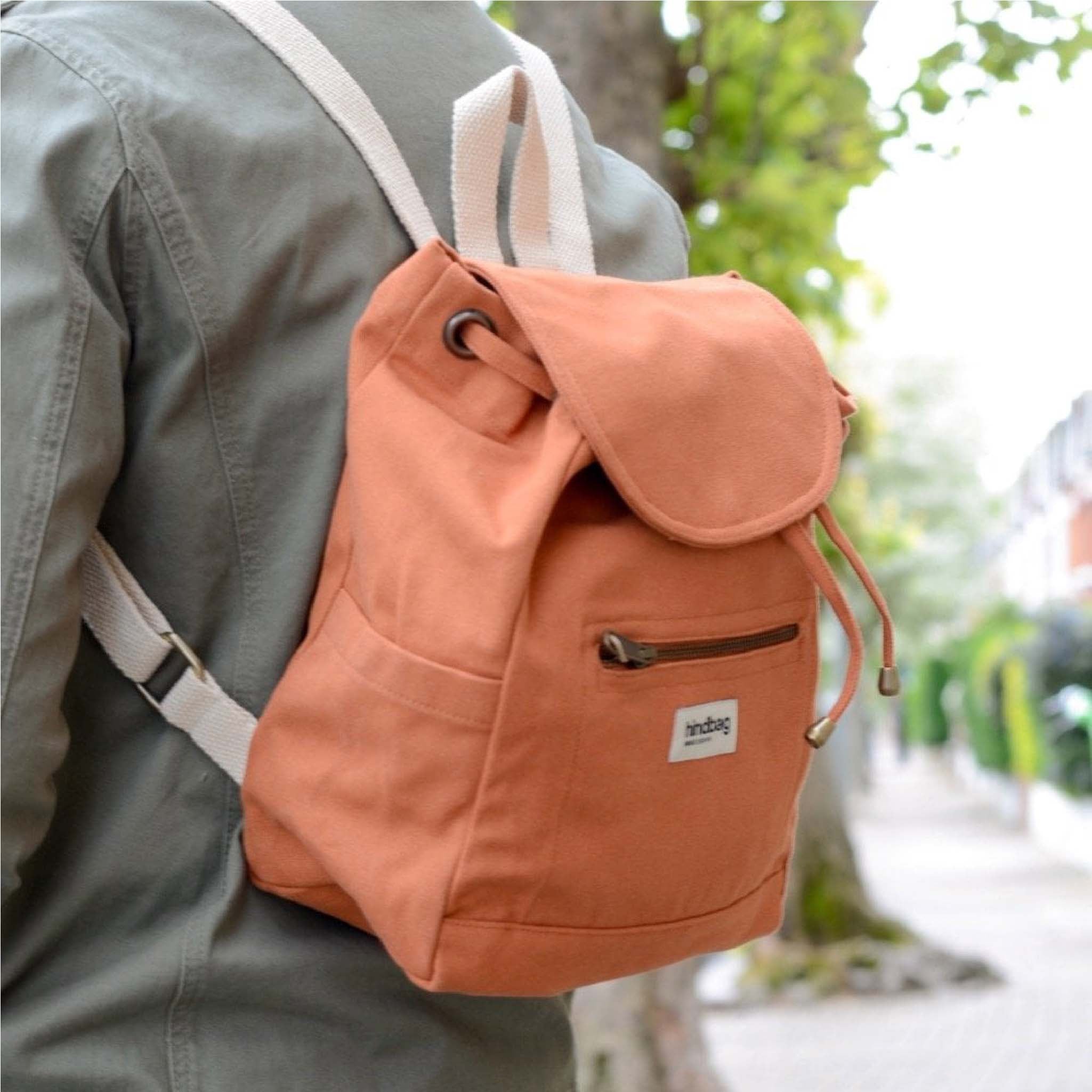 Mini Eliot Backpack - Organic Cotton Canvas in Sienna Orange