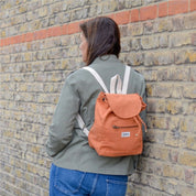 Mini Eliot Backpack - Organic Cotton Canvas in Sienna Orange