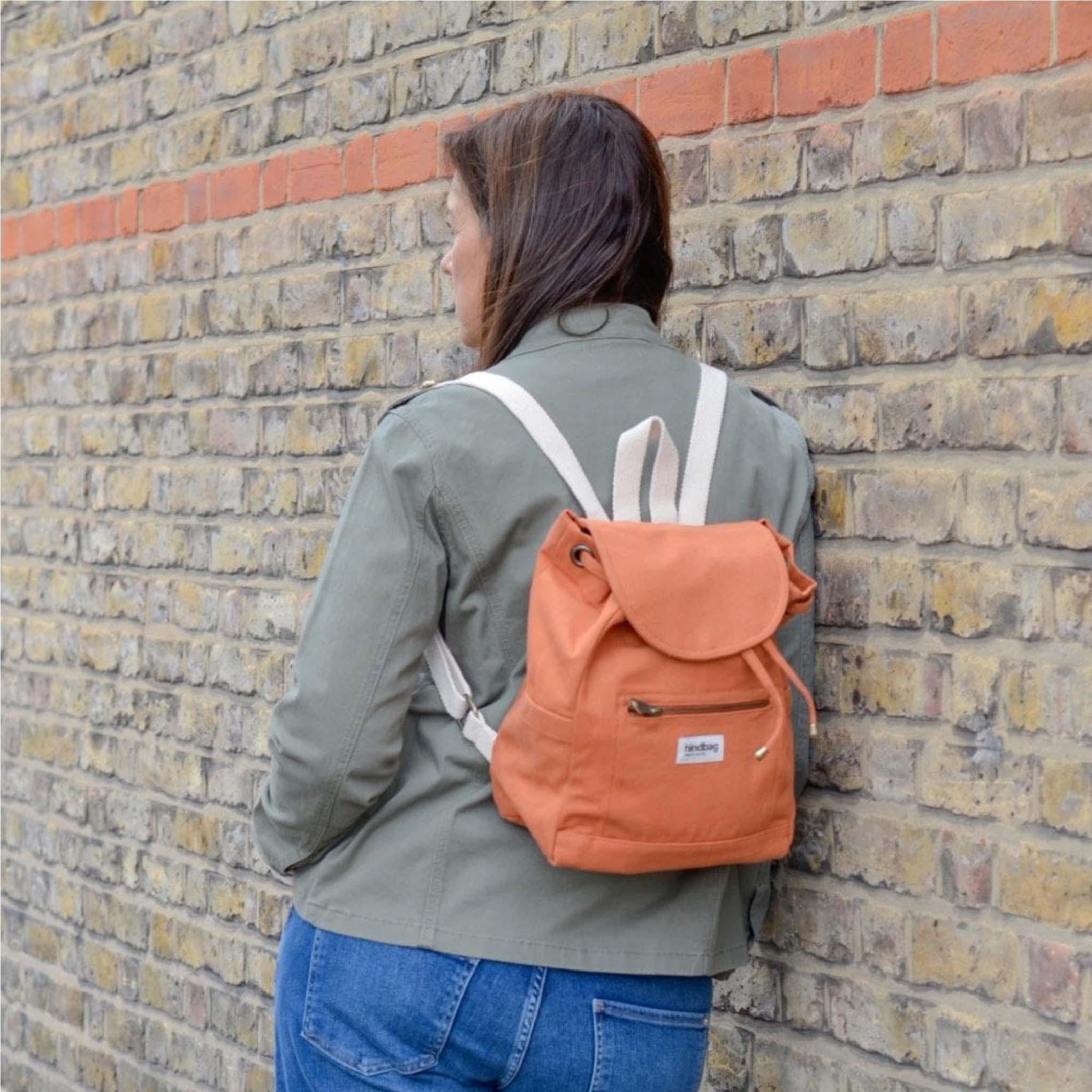 Mini Eliot Backpack - Organic Cotton Canvas in Sienna Orange