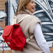 Mini Eliot Backpack - Organic Cotton Canvas in Terracotta Red