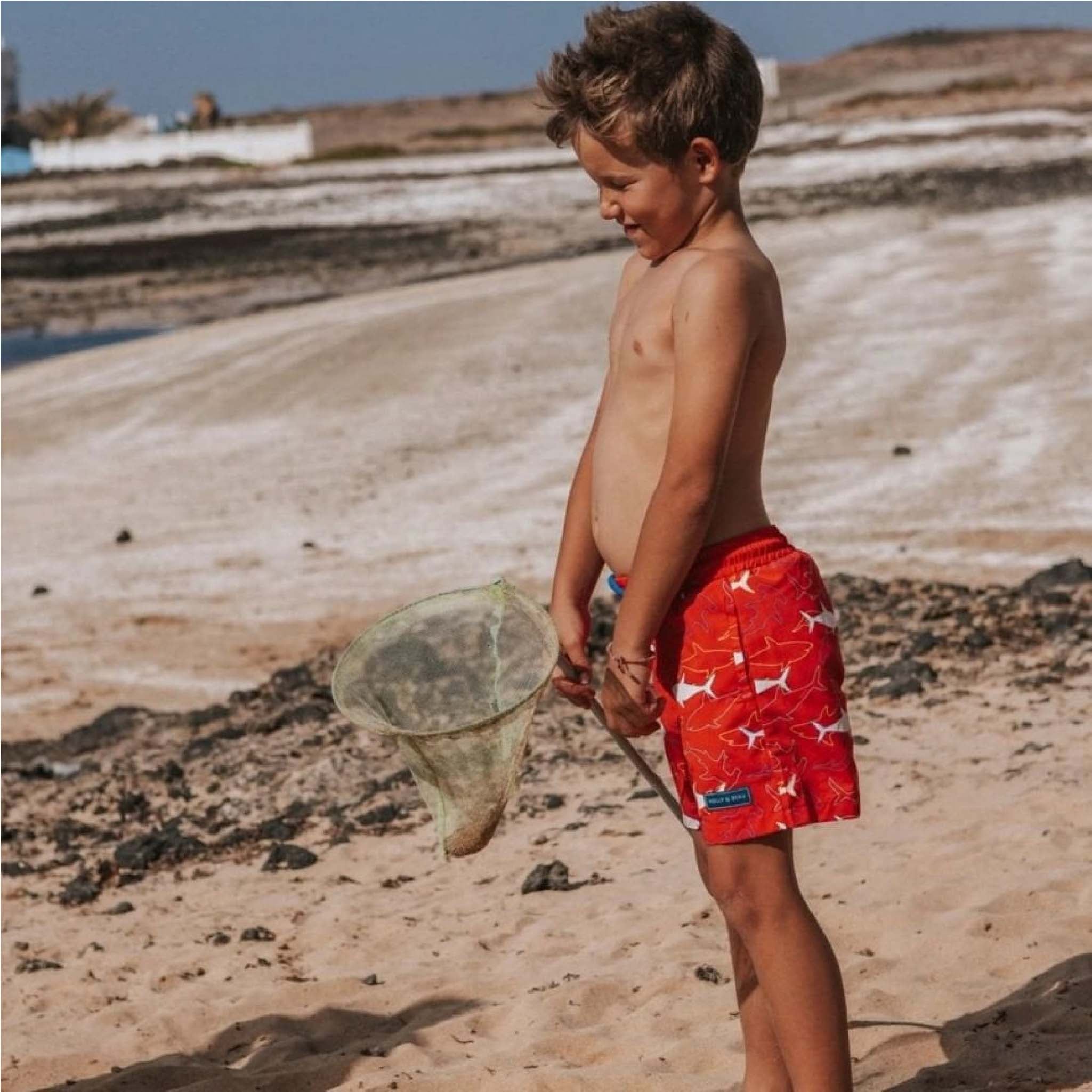 Boys Shark Swim Trunks – Colour-Changing, Sustainable, Quick-Dry