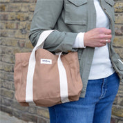 Mini Louise Tote in Cinnamon – Organic Cotton Canvas Crossbody Bag