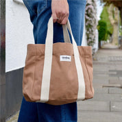 Mini Louise Tote in Cinnamon – Organic Cotton Canvas Crossbody Bag