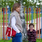 Mini Louise Tote in Terracotta Red - Organic Cotton Canvas Crossbody Bag