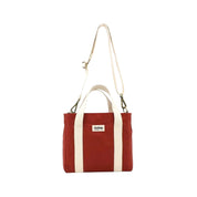 Mini Louise Tote in Terracotta Red - Organic Cotton Canvas Crossbody Bag