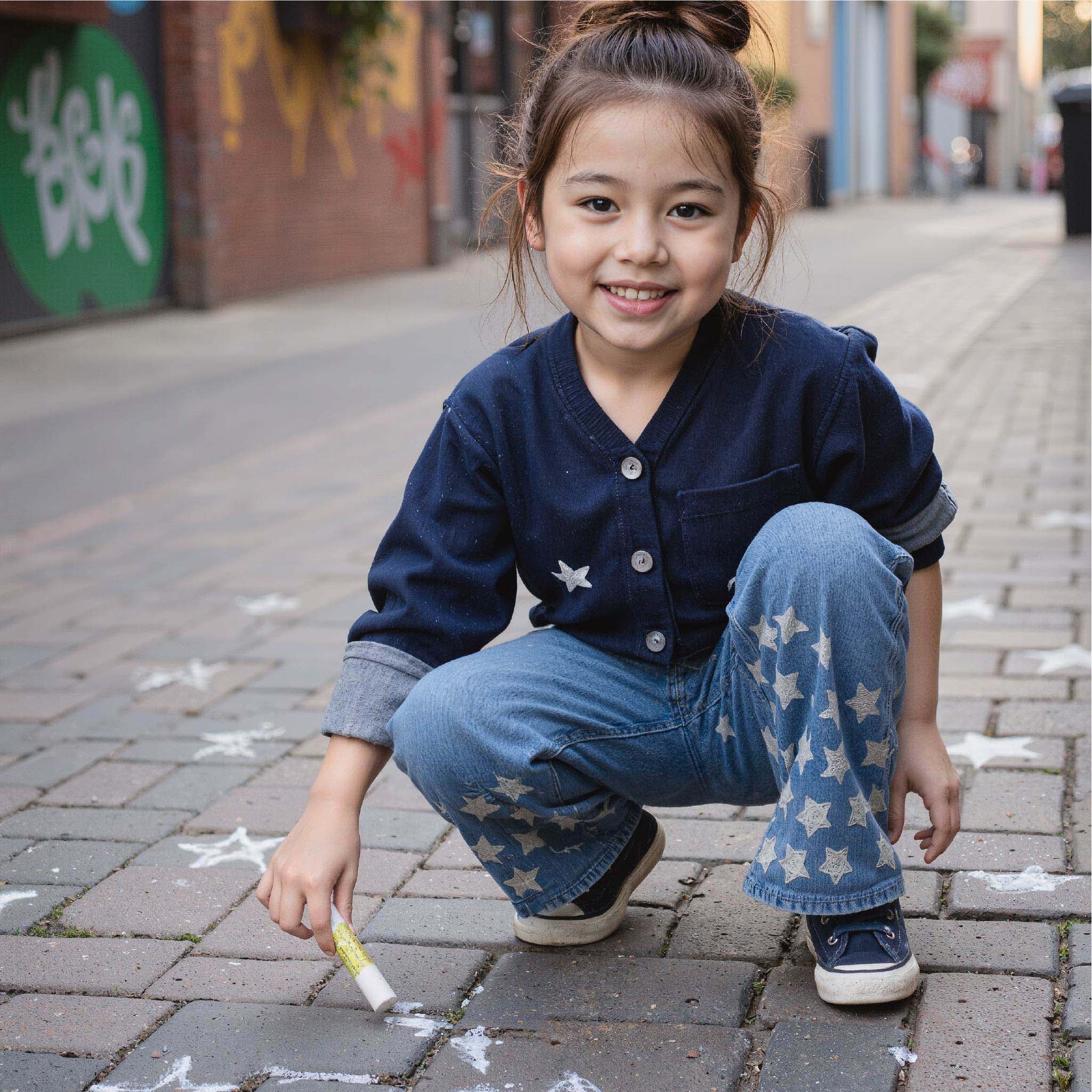 Kids Premium Denim Jeans with Star Appliqué
