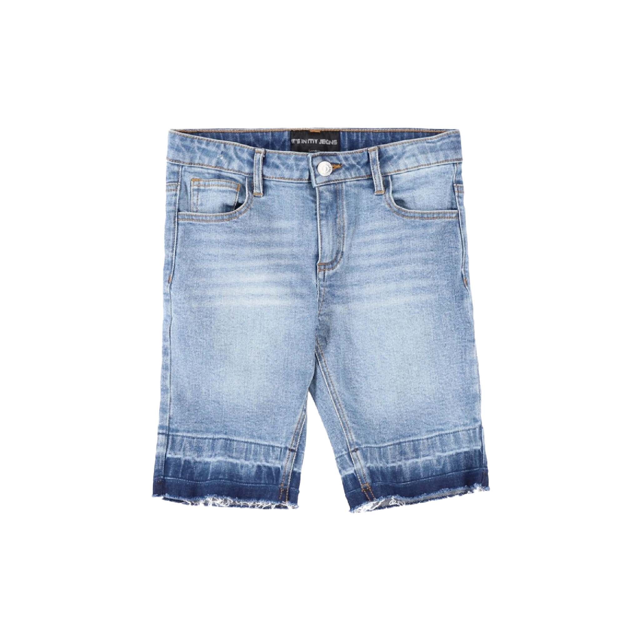 Kids Denim Shorts with Frayed Hem