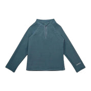 Boys Long Sleeve UPF 50+ Swim Rashguard – Zipper Top in Fjord Blue