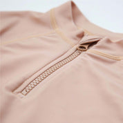 Girls Long Sleeve UPF 50+ Swim Rashguard – Zipper Top in Tuscany Pink