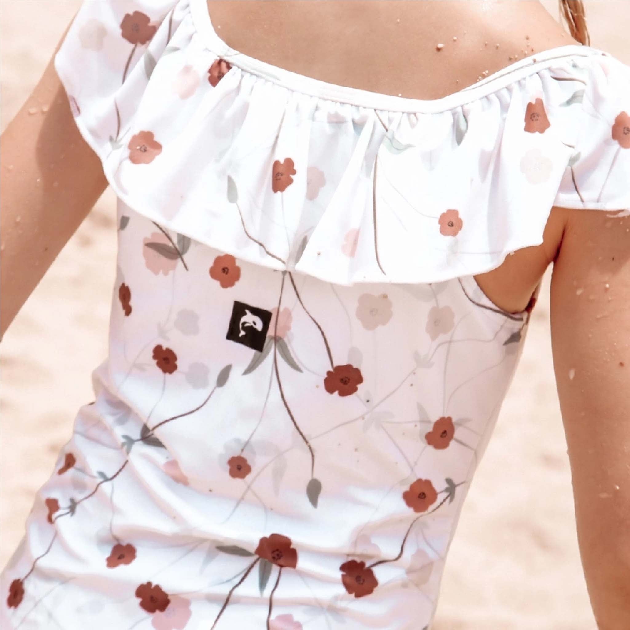 Girls Coconut Ruffle Swimsuit – UPF 50+ Eco-Friendly Swimwear