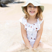 Girls Coconut Ruffle Swimsuit – UPF 50+ Eco-Friendly Swimwear