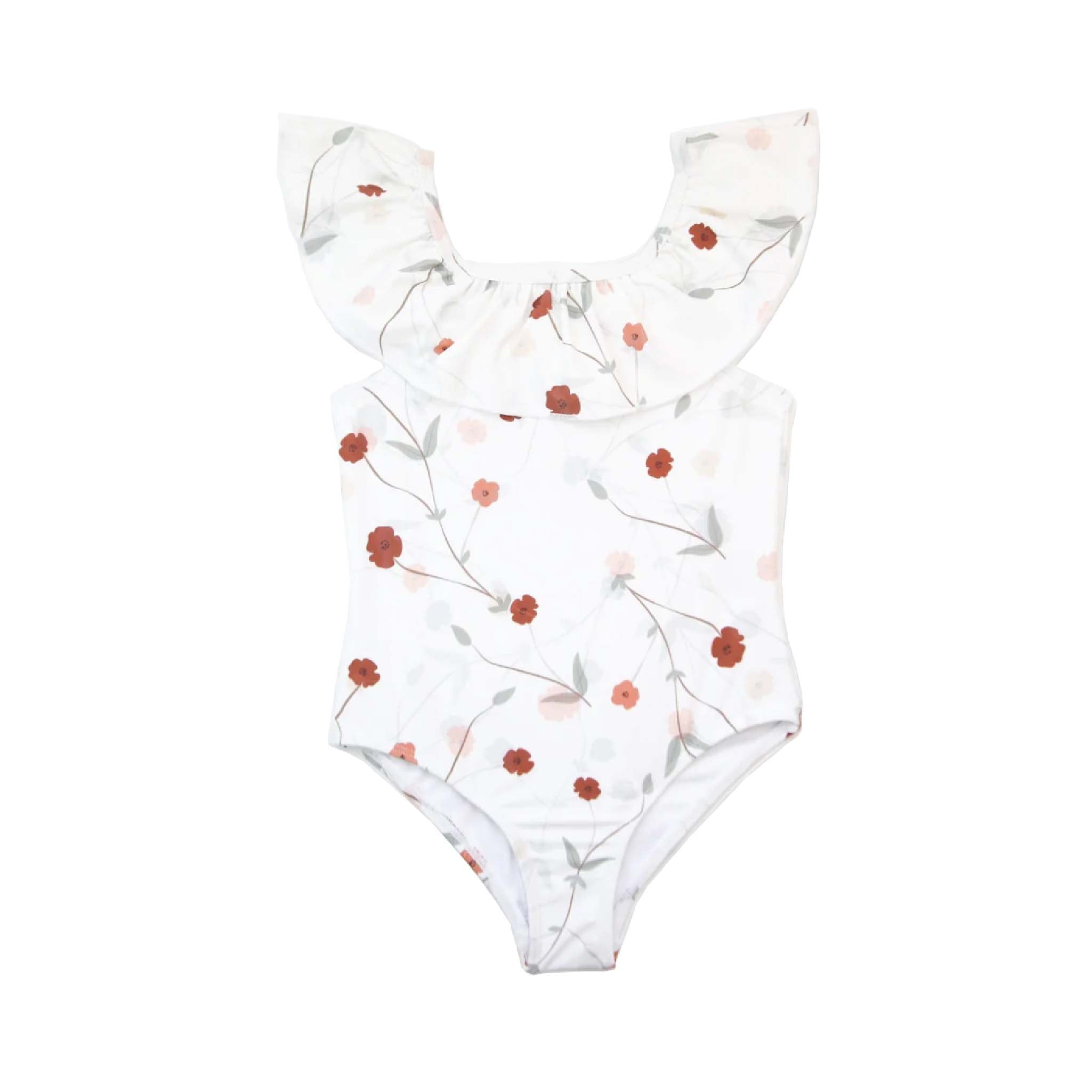 Girls Coconut Ruffle Swimsuit – UPF 50+ Eco-Friendly Swimwear