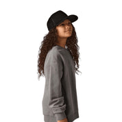 Kids No‑Logo Vintage Trucker Hat in Black