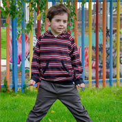 Boys Oakdale Multi-Stripe Long Sleeve Hoodie