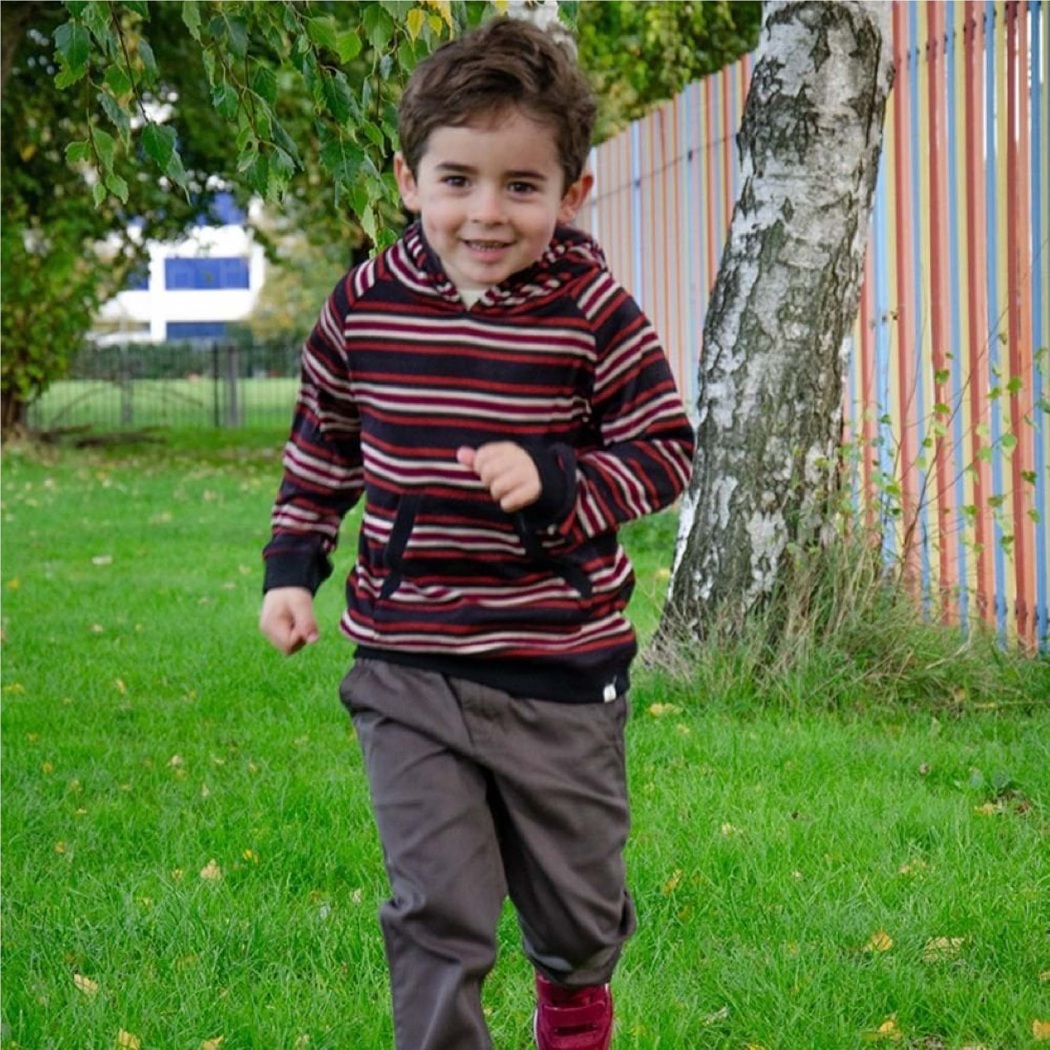 Boys Oakdale Multi-Stripe Long Sleeve Hoodie