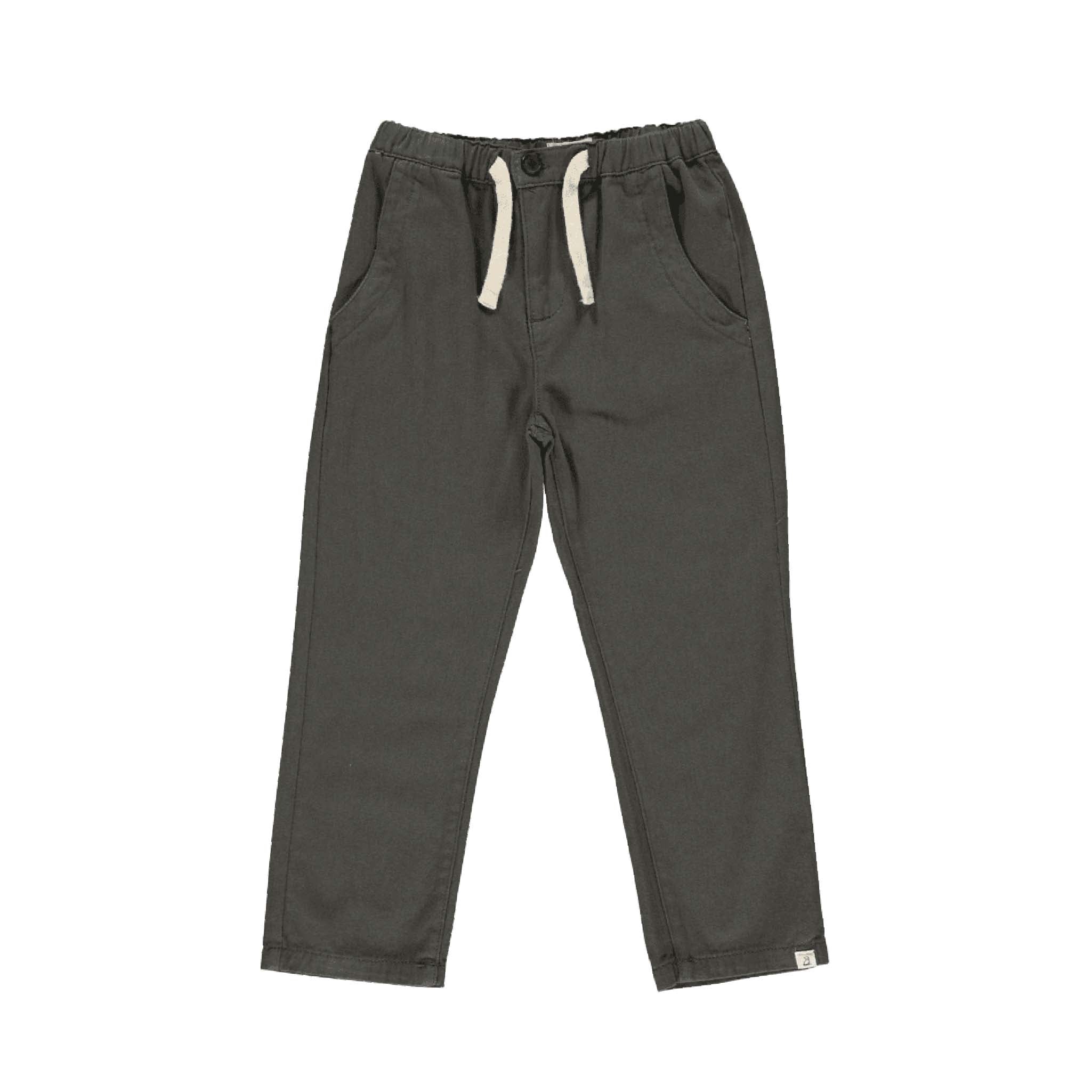 Boys JAY Cotton Twill Trousers in Charcoal Grey