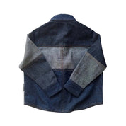 Kids Upcycled Reversed Organic Blue Patch Denim Shirt