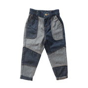 Kids Upcycled Organic Architect Denim Patchwork Trousers
