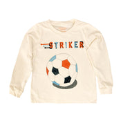 Kids Striker Football Organic Cotton Long-Sleeve T-Shirt in Natural