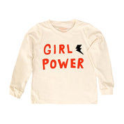 Girls Organic Long-Sleeve T-Shirt – Girl Power Print – Ethical & Natural Cotton