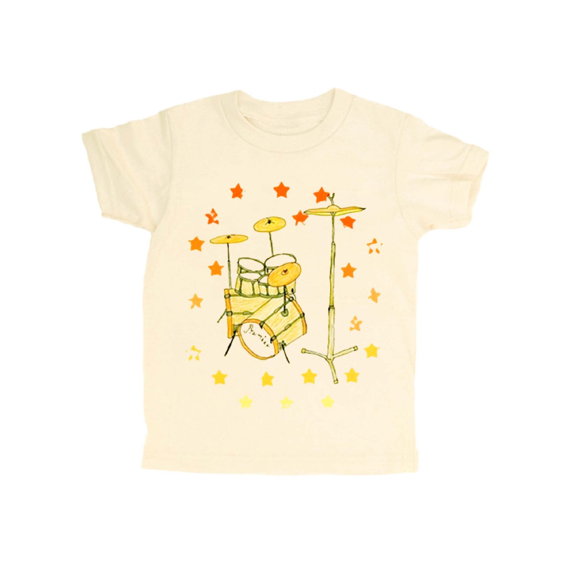 Kids Organic Cotton Drums T-Shirt – Artist-Made in Natural