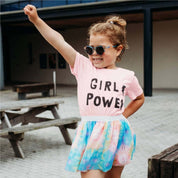Kids Girl Power T-Shirt – Cotton, Short Sleeve in Pink
