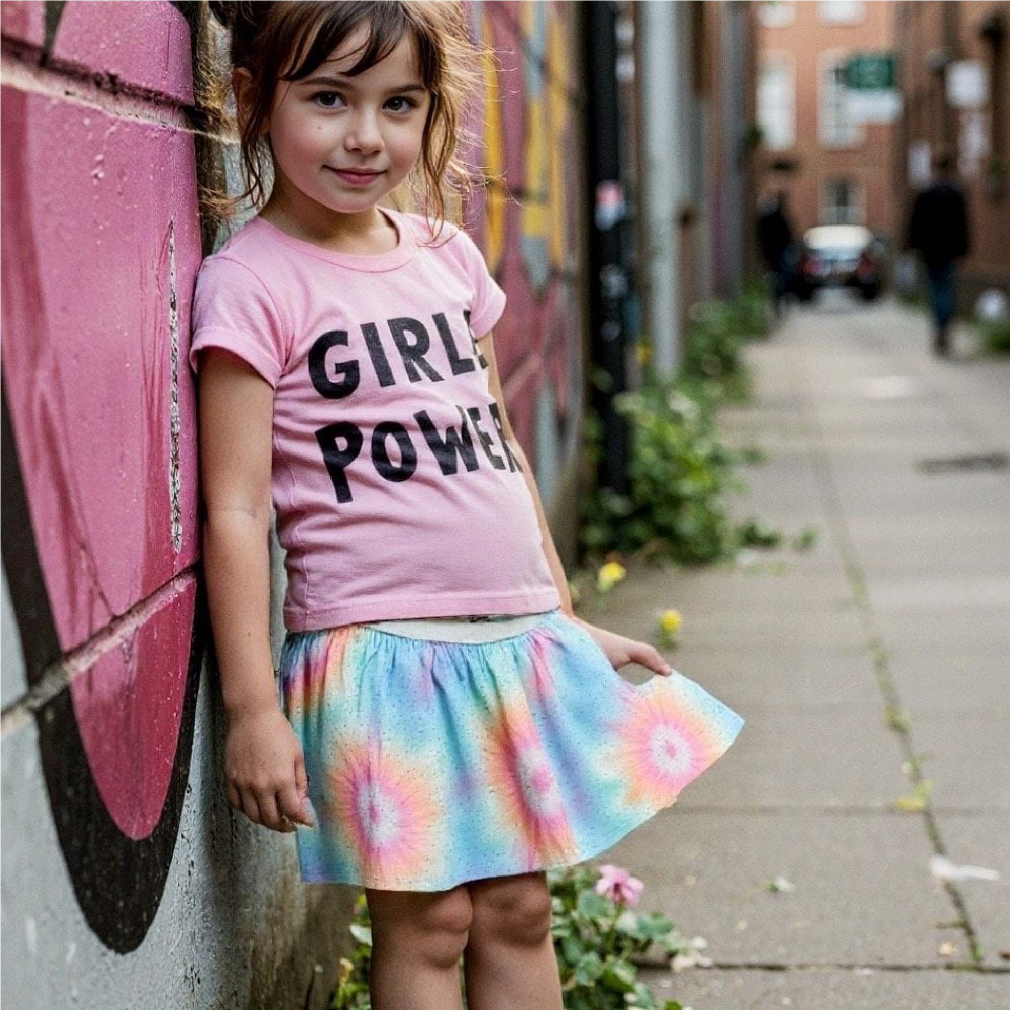 Kids Girl Power T-Shirt – Cotton, Short Sleeve in Pink